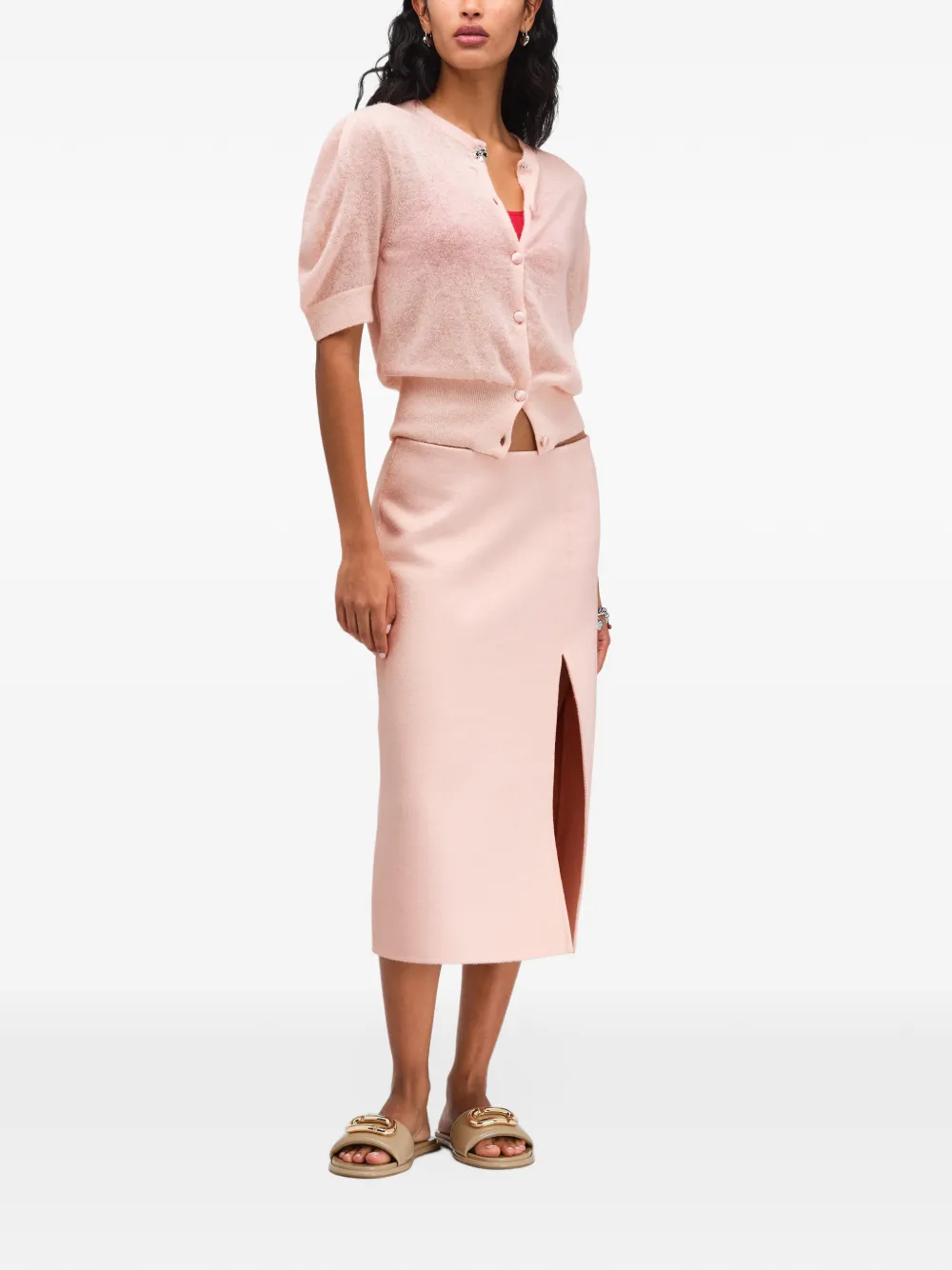 Marc Jacobs Midi-rok met split Roze