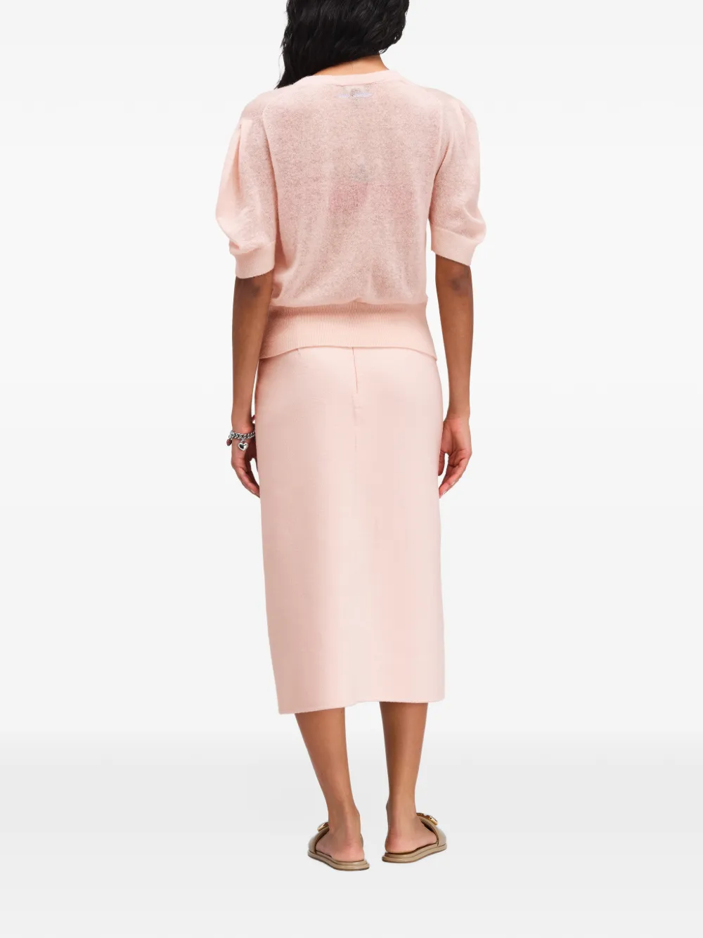 Marc Jacobs Midi-rok met split Roze