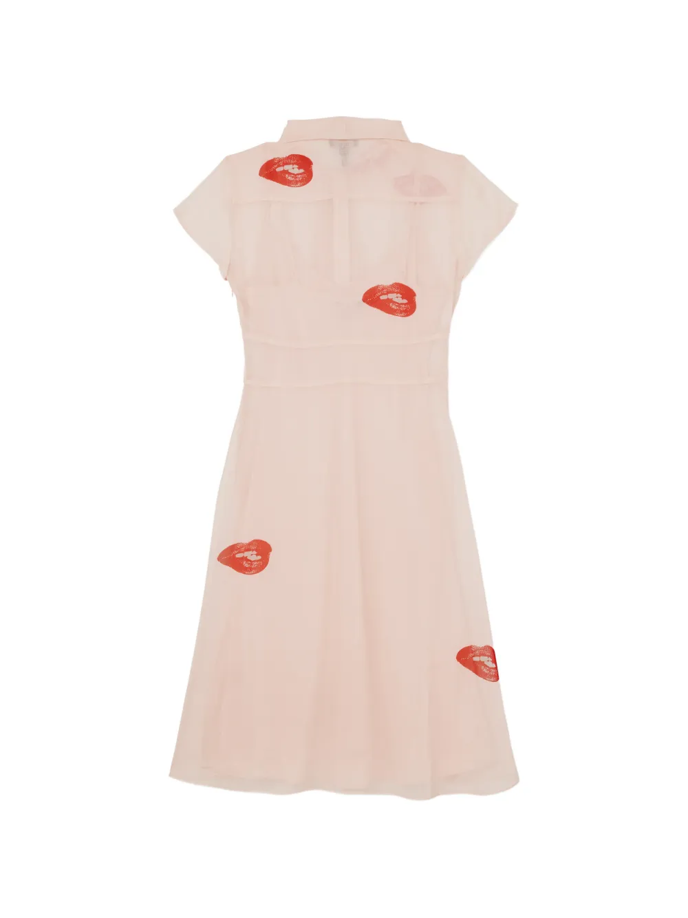 Marc Jacobs lips-neck tie midi dress - Neutrals