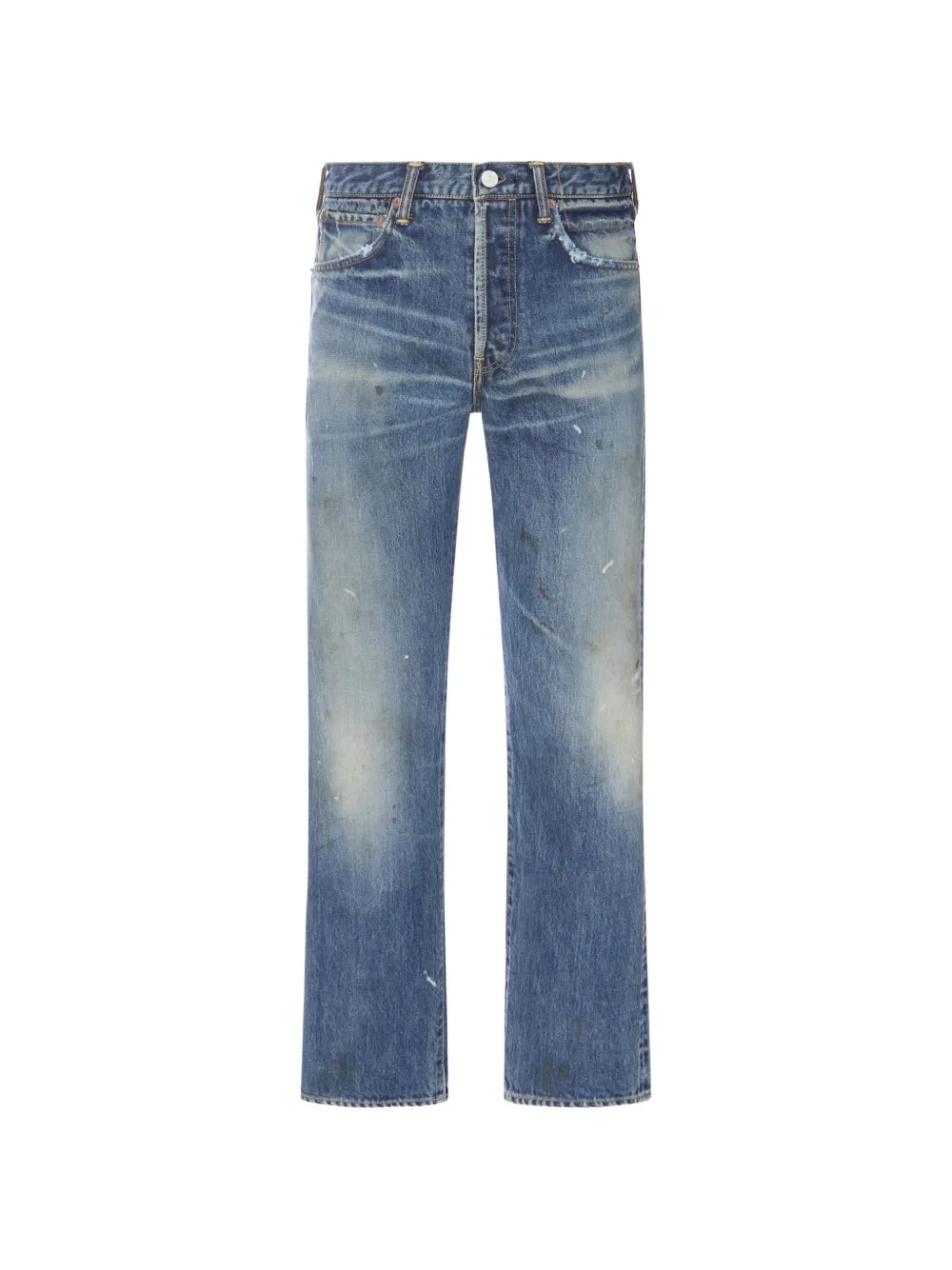 Visvim Distressed Straight-leg Jeans In Blue