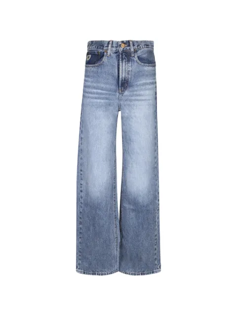 LOIS JEANS  faded wide-leg jeans