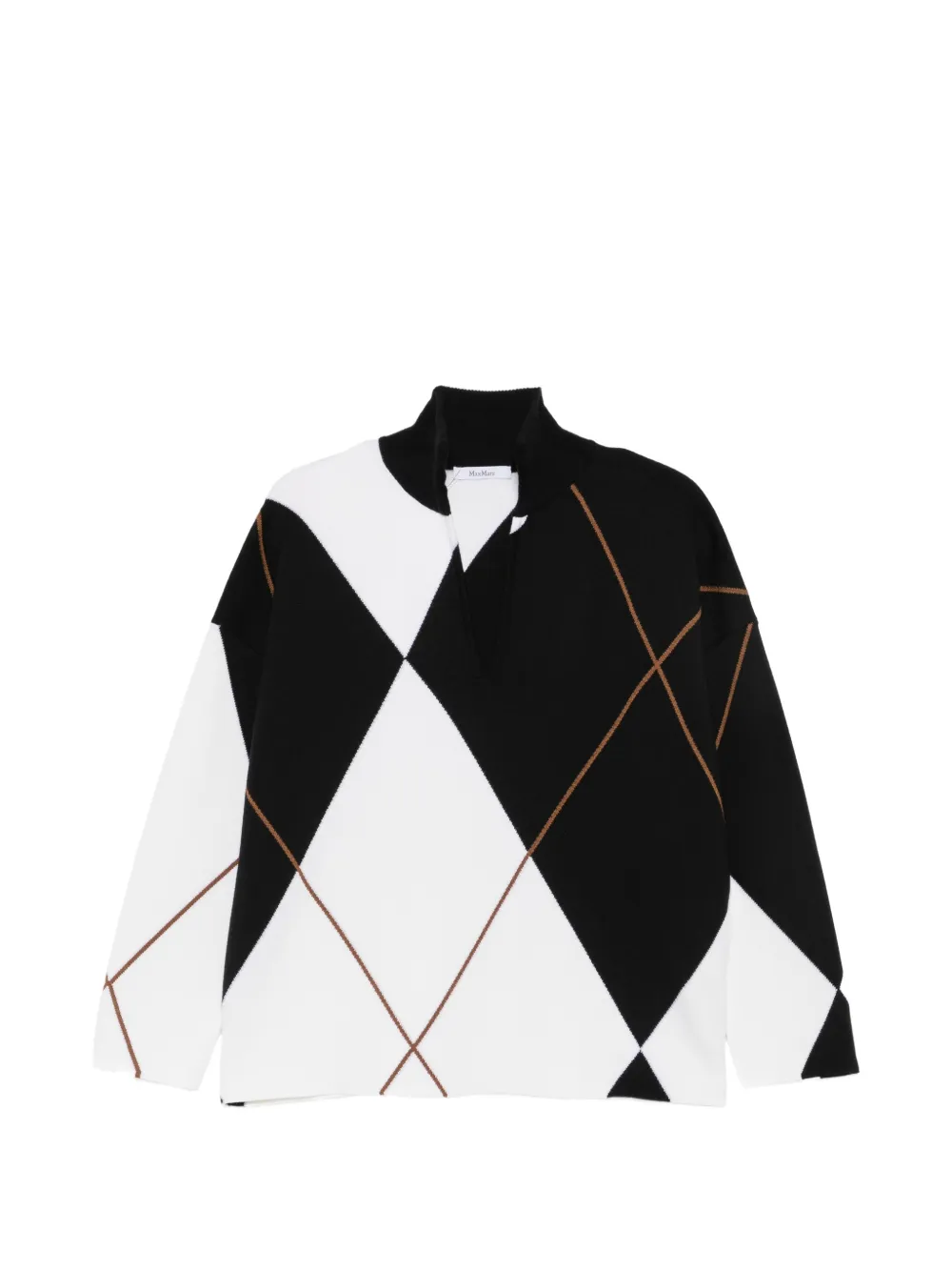 Max Mara argyle intarsia-knit sweater - Schwarz