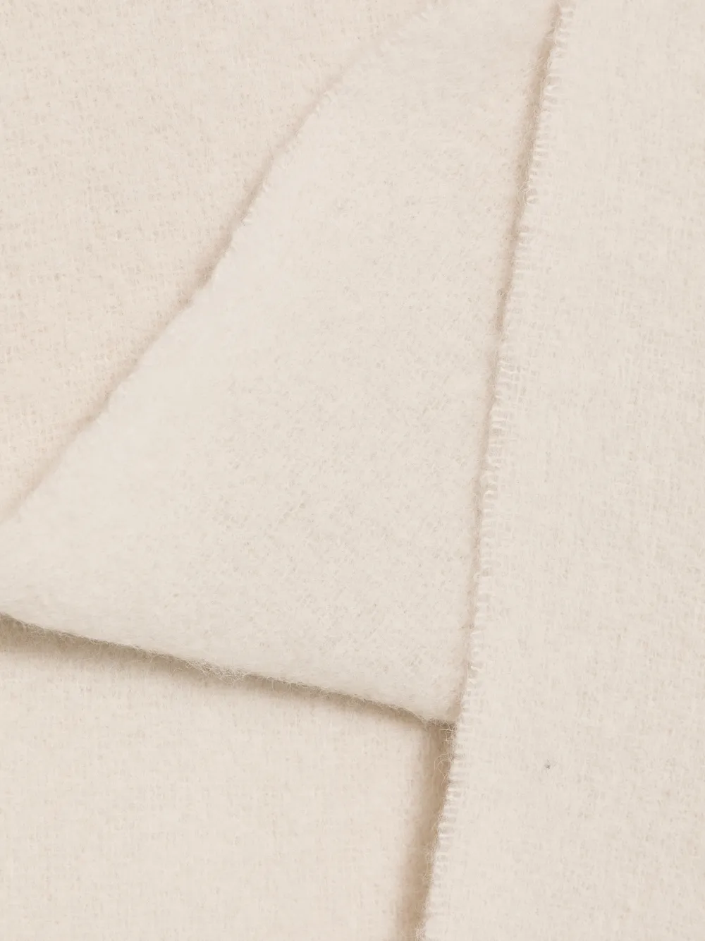 Maison Kitsuné fringed logo-patch scarf Beige