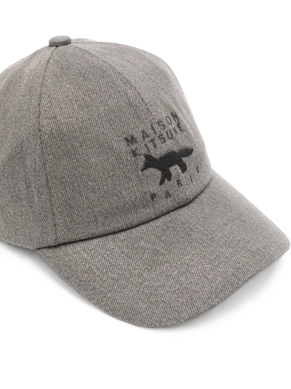 Maison Kitsuné Honkbalpet met geborduurd logo Grijs
