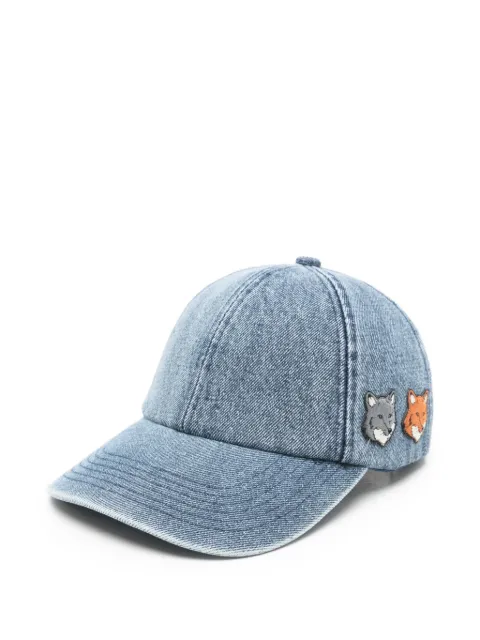 Maison Kitsuné fox-patch denim baseball cap