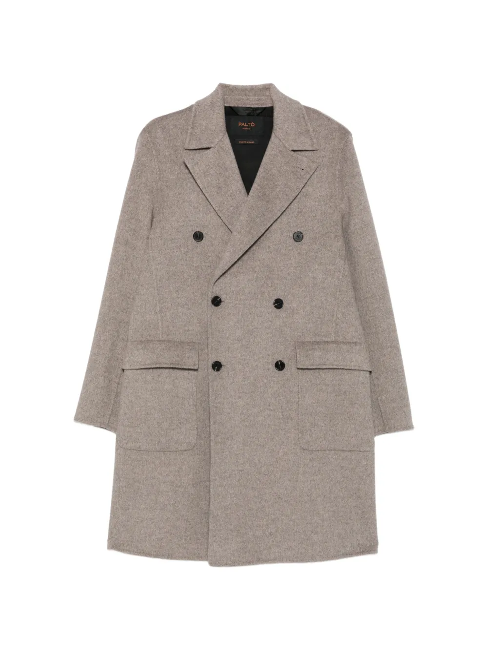Paltò Double-breasted Wool Coat In Neutral