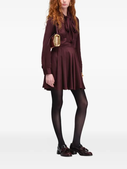 Marc Jacobs vestido corto de manga larga con lazo en el cuello