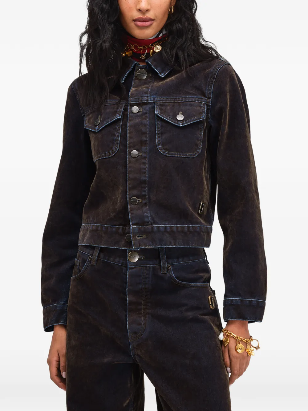 Marc Jacobs velvet denim shrunken jacket Bruin