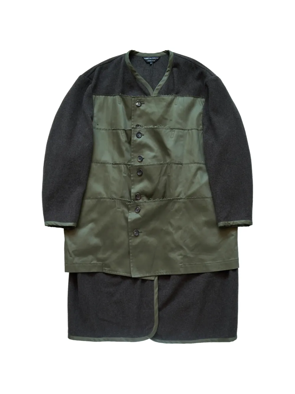Comme des Garçons Homme patched collarless coat