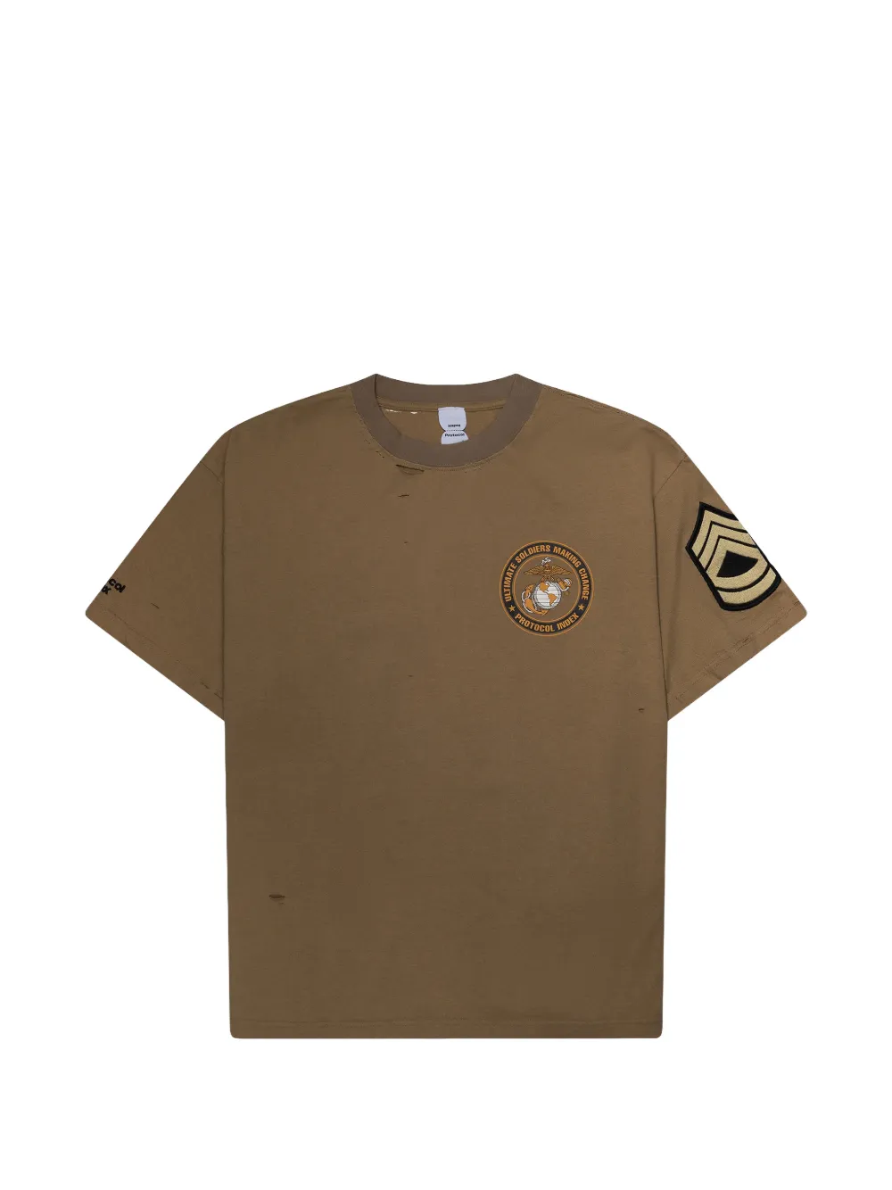 Protocol Index Usmc Vintage Distressed T-shirt In Brown