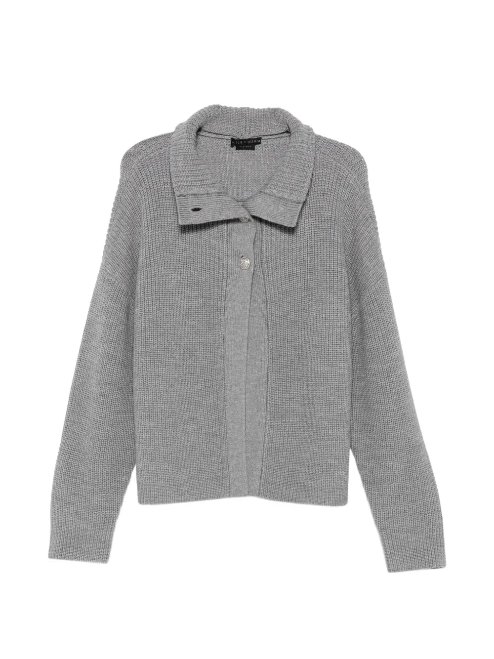 alice + olivia Pearson drape-neck wool cardigan