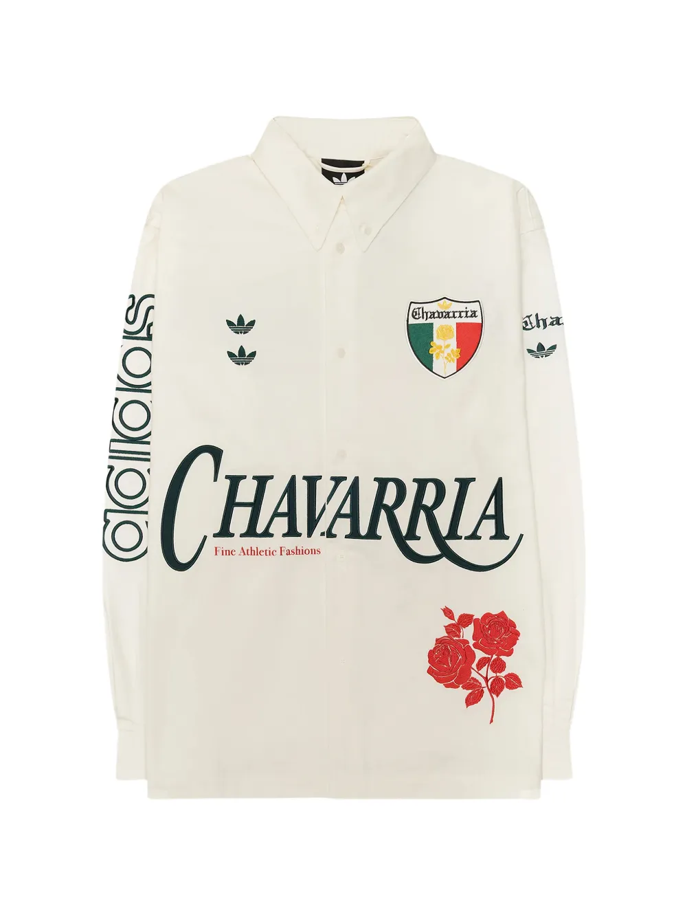 Adidas x Chavarria button-down shirt met logo-print Wit