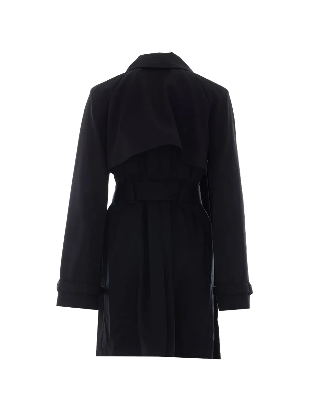 Ann Demeulemeester Reppa Draped Cotton Trench Coat in Black, view 2
