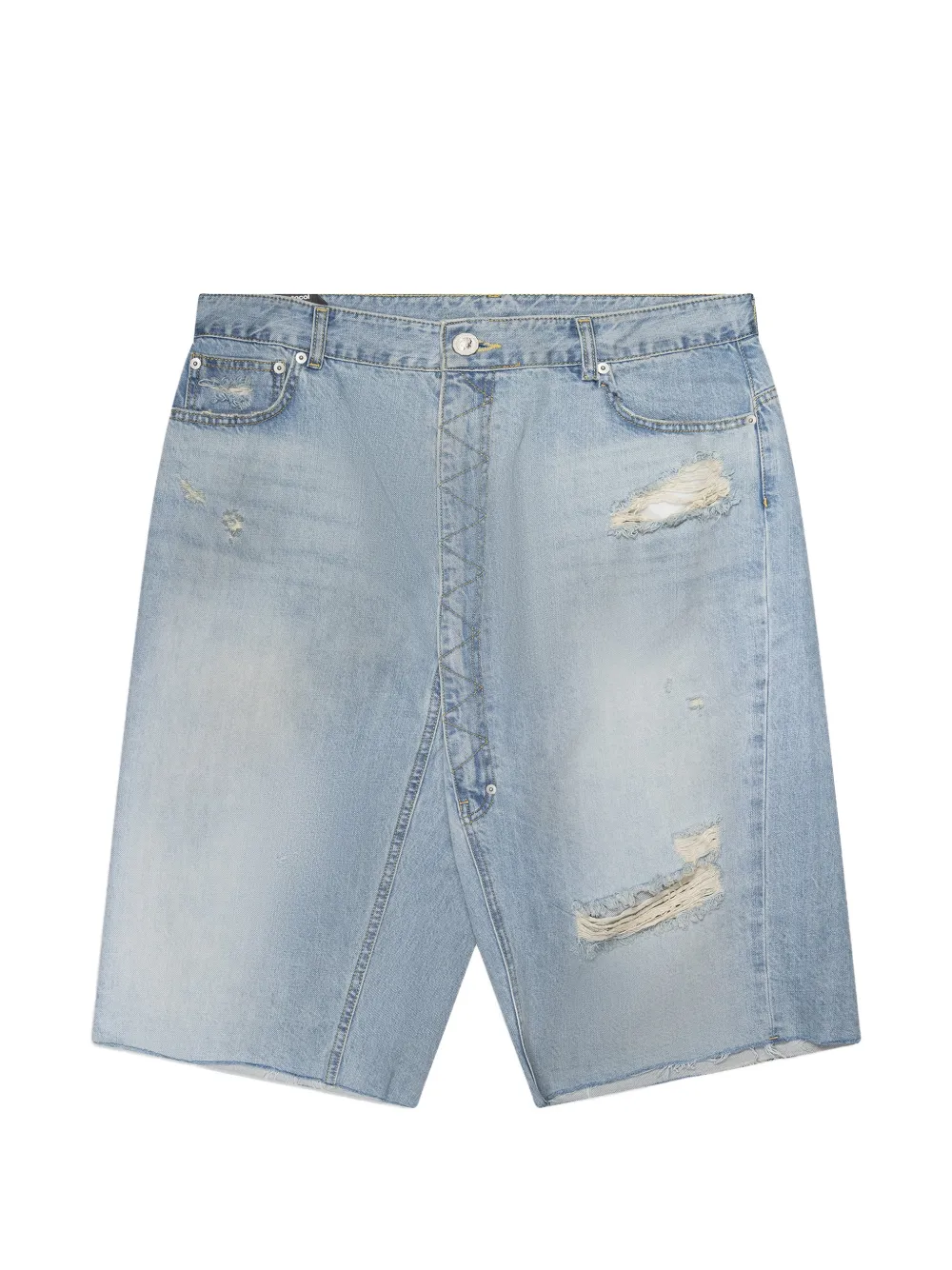 Protocol Index Distressed Denim Shorts In Blue