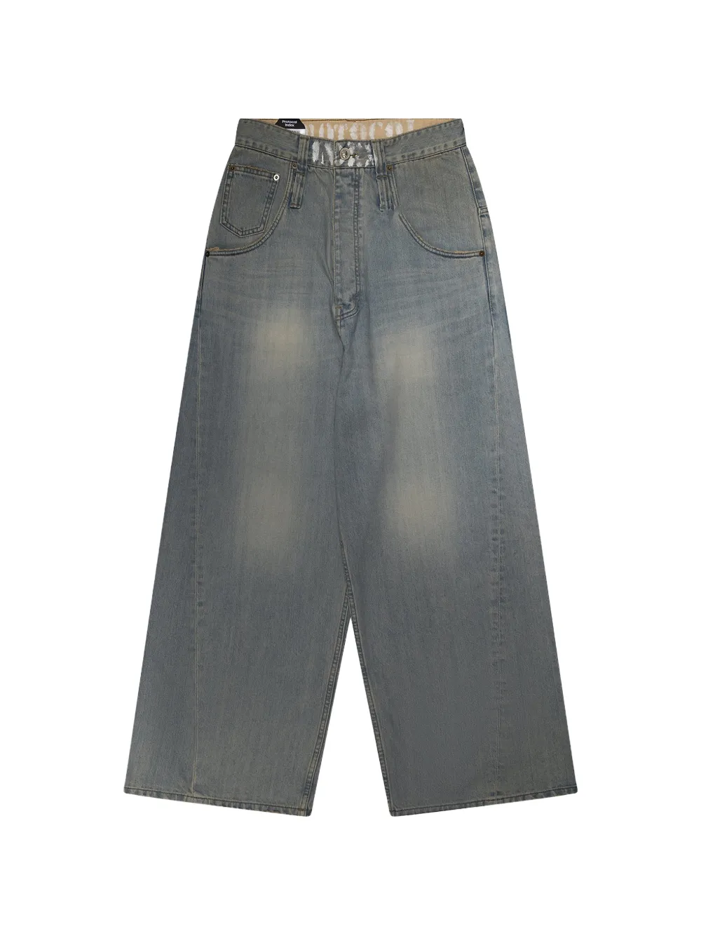 Protocol Index Retro-wash Wide-leg Jeans In Blue