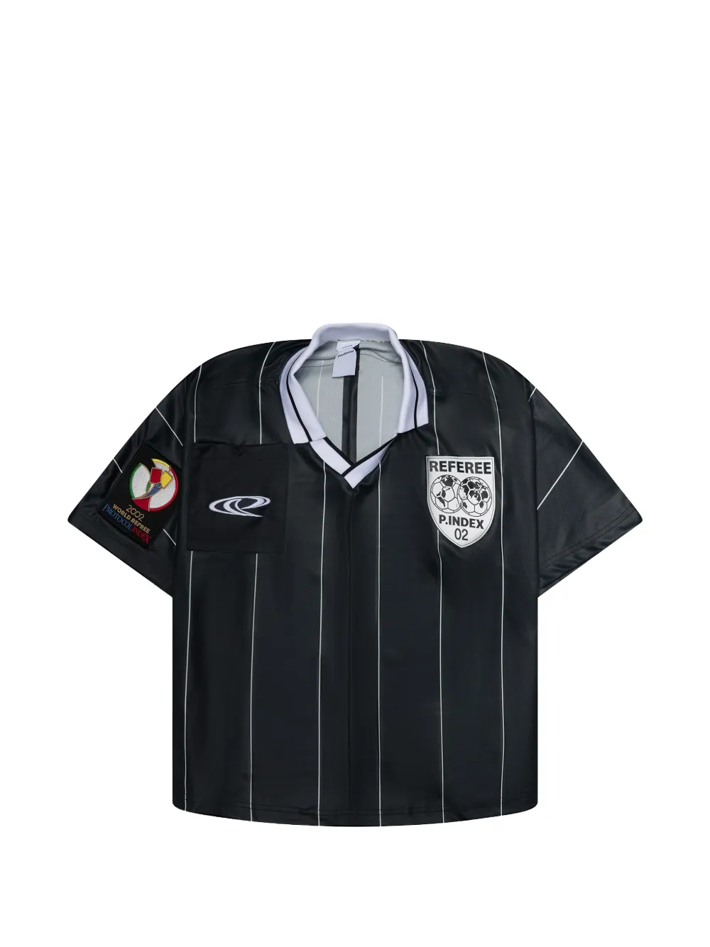 Protocol Index Referee Pinstripe-print T-shirt In Black