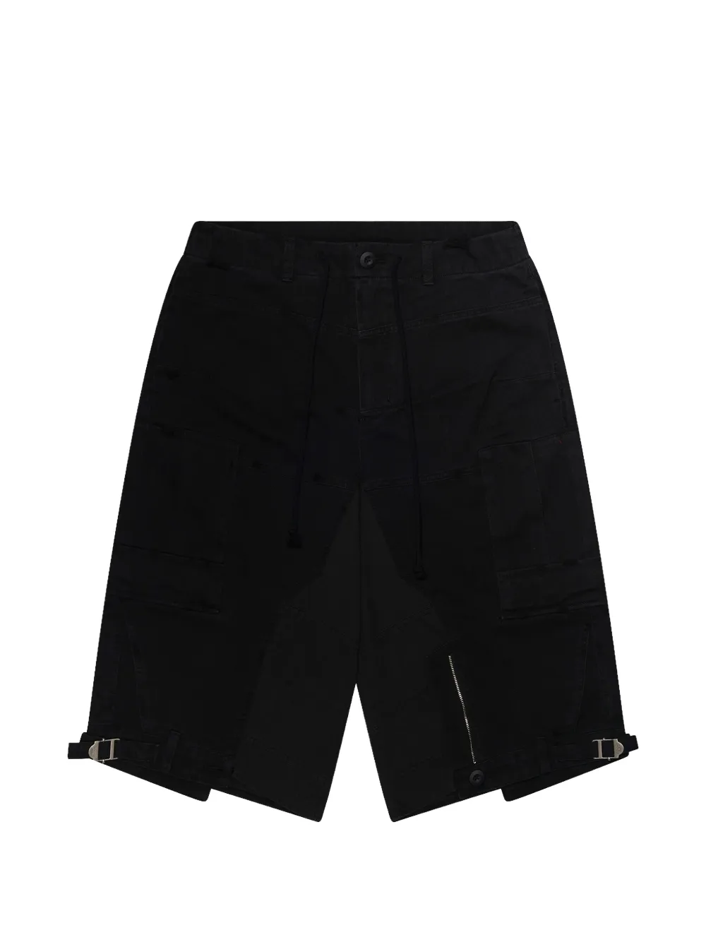 Protocol Index Upside Elastic-waistband Cargo Shorts In Black
