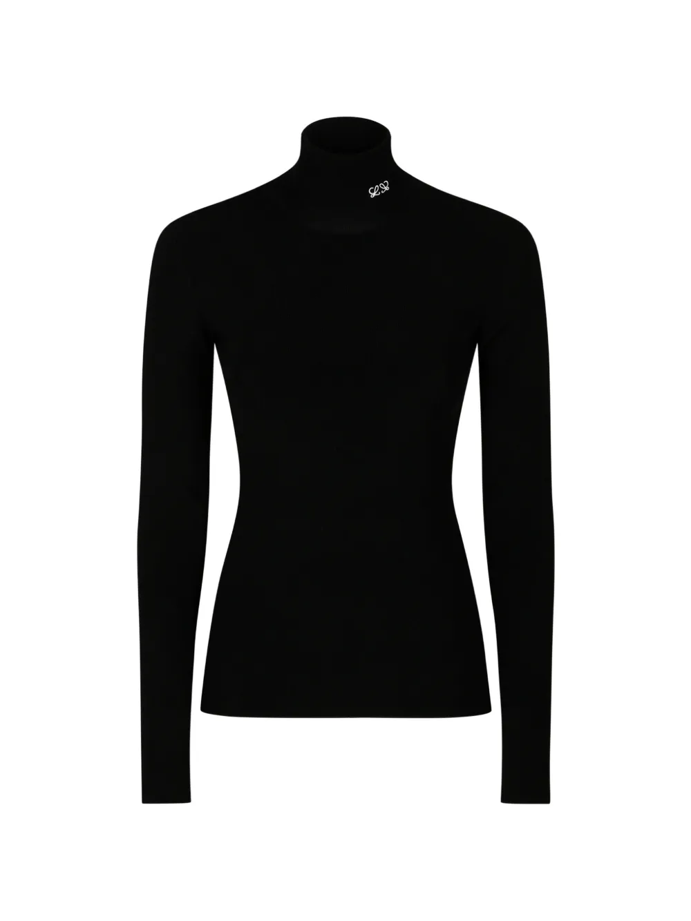 LOEWE embroidered-logo roll-neck top - Nero