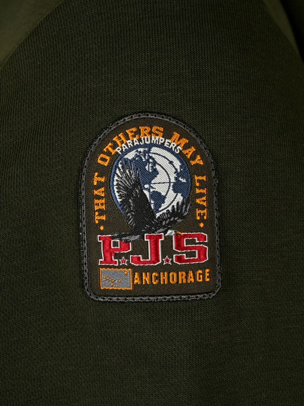Parajumpers Charlie Easy logo-patch zip-up hoodie Groen