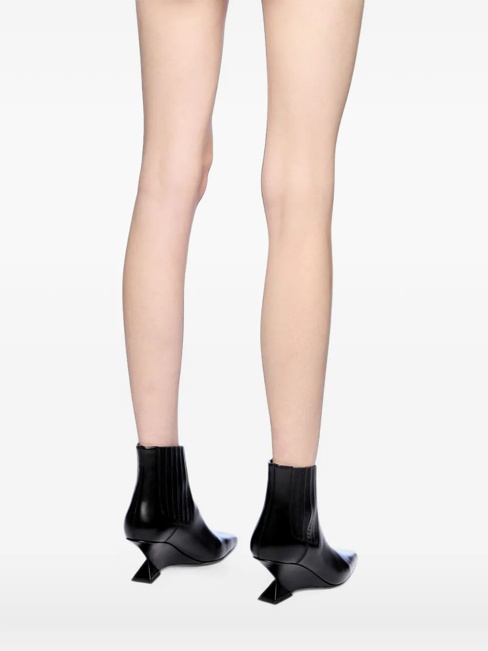 The Attico Cheope wedge-heel ankle boots Zwart