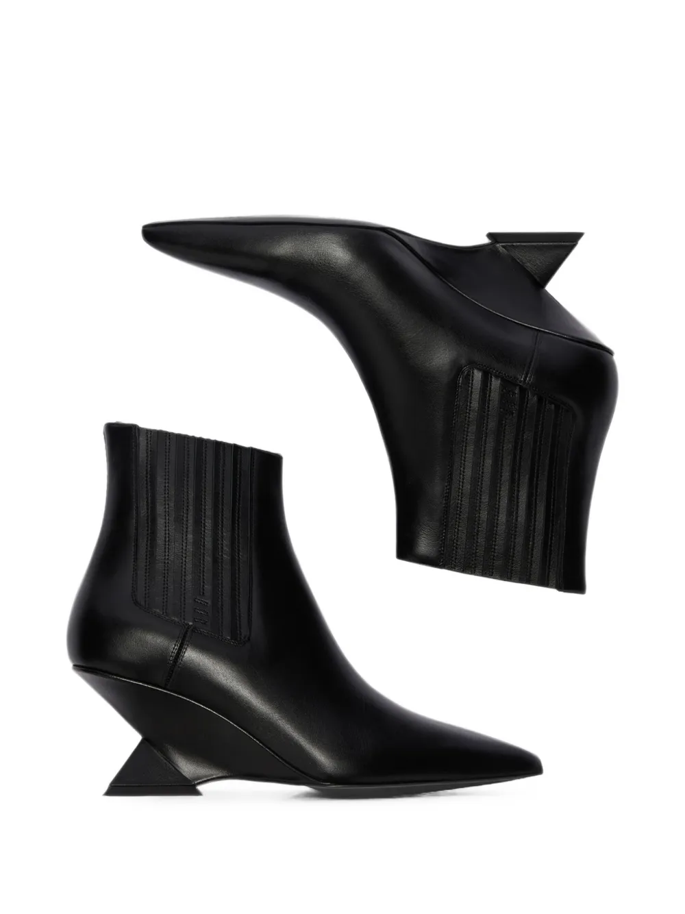 The Attico Cheope wedge-heel ankle boots Zwart
