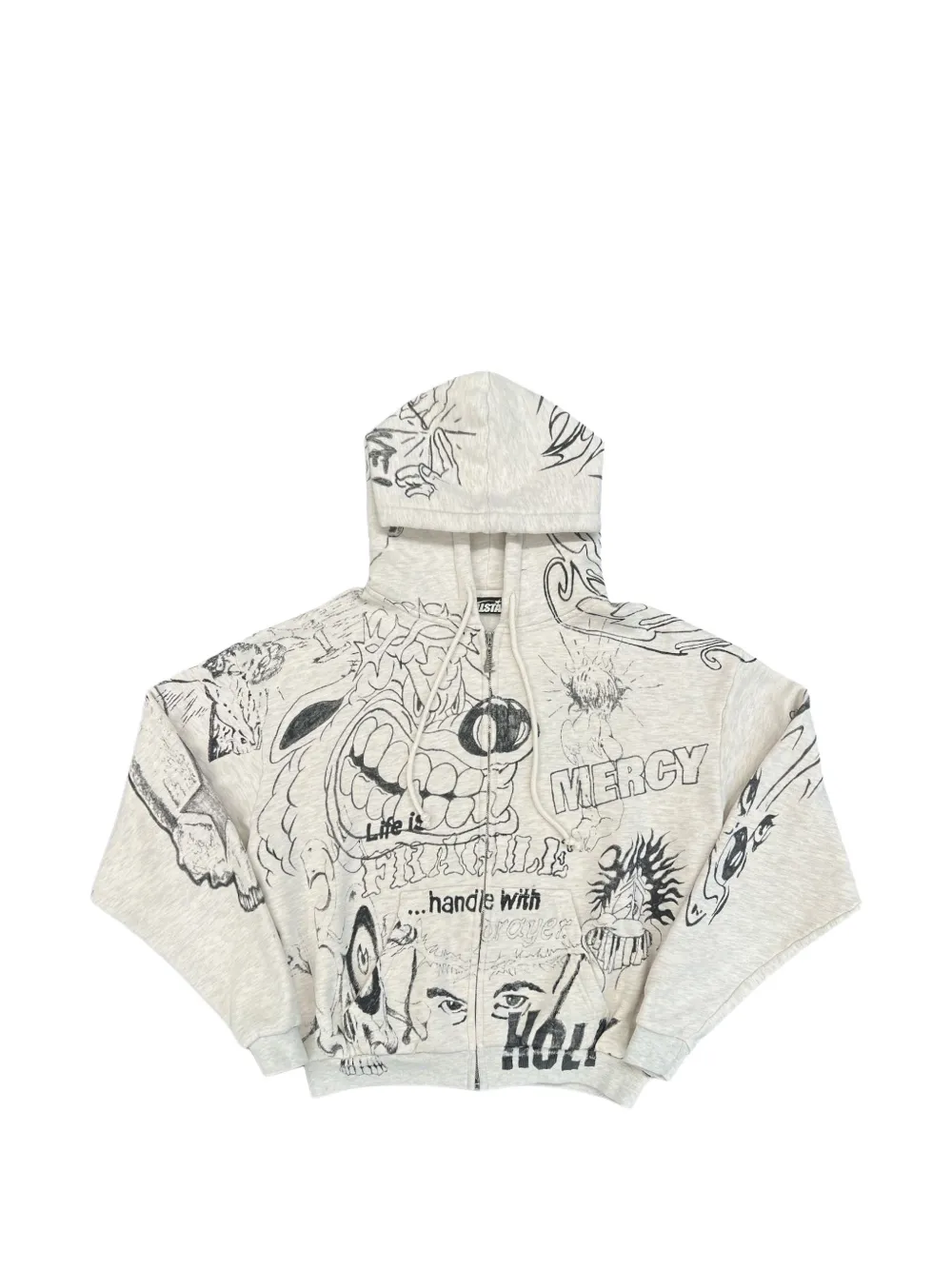 HELLSTAR graffiti-print zip-up hoodie