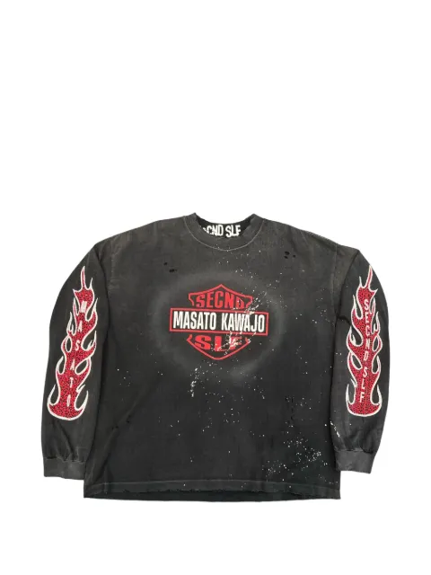 SECND SLF x Masato Kawajo distressed long-sleeved T-shirt
