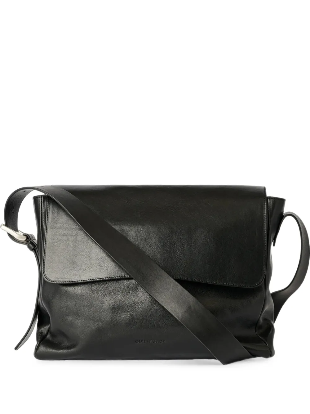 OUR LEGACY large Piston leather shoulder bag - Nero