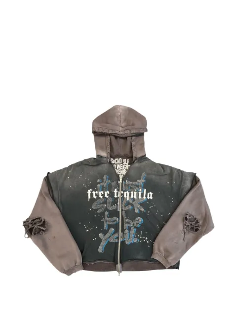 SECND SLF hoodie Free Tequila con eslogan estampado