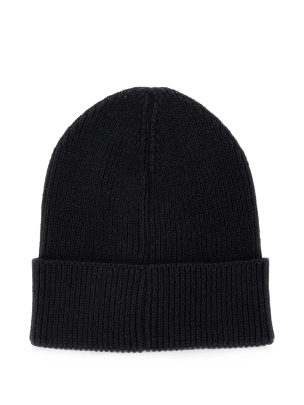 Givenchy Kids logo-patch ribbed-knit beanie hat Zwart