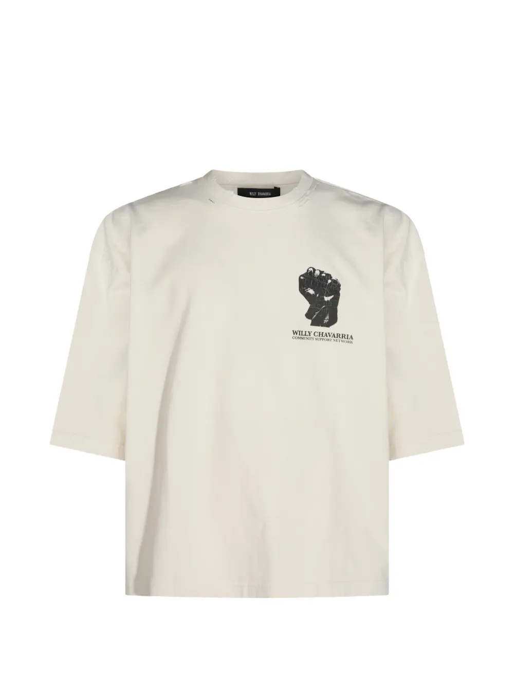 Willy Chavarria graphic-print distressed T-shirt