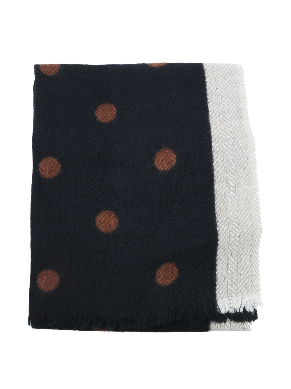 Altea Polka-dot Herringbone Scarf In Black