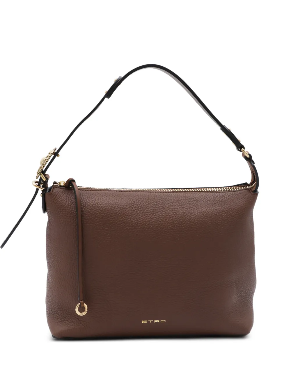 ETRO embossed-logo pebbled leather shoulder bag
