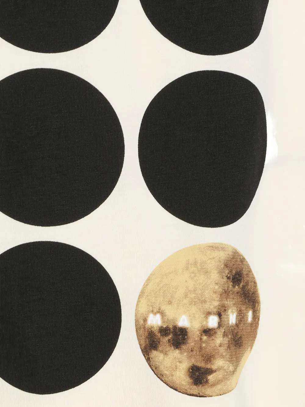 Marni Wit katoenen T-shirt met Planet-print Beige