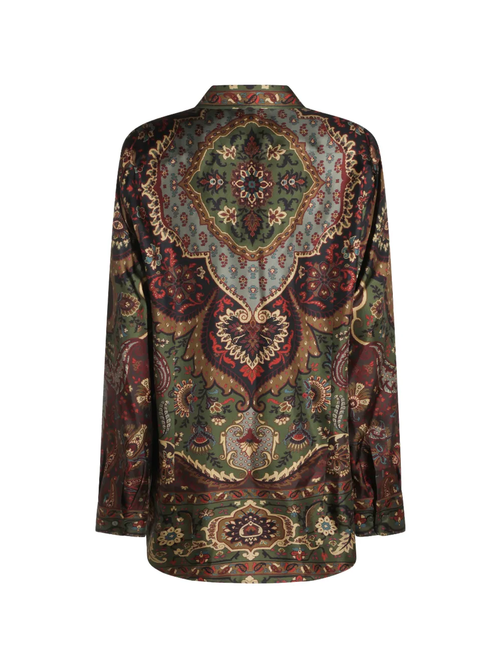 ETRO Sjaal van zijdeblend met pied-de-poule patroon en print Groen
