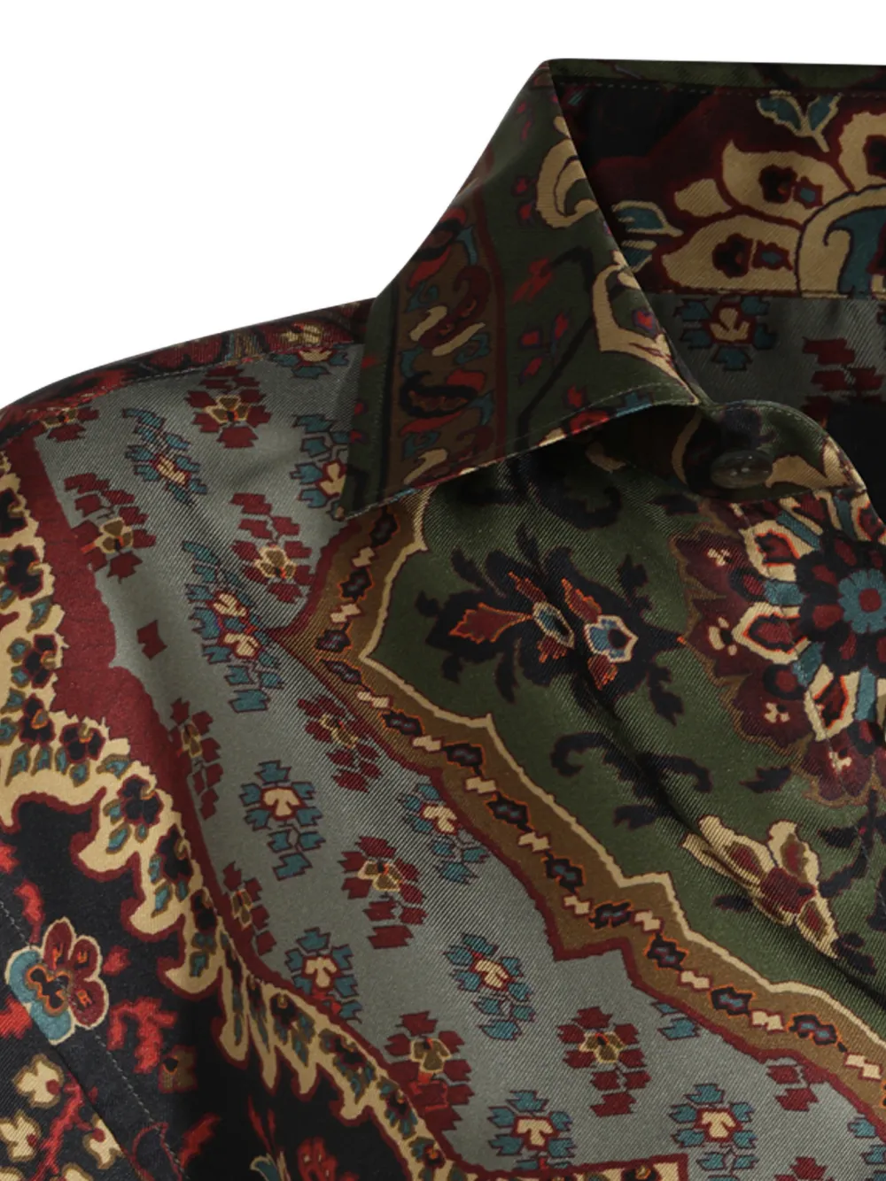 ETRO Sjaal van zijdeblend met pied-de-poule patroon en print Groen