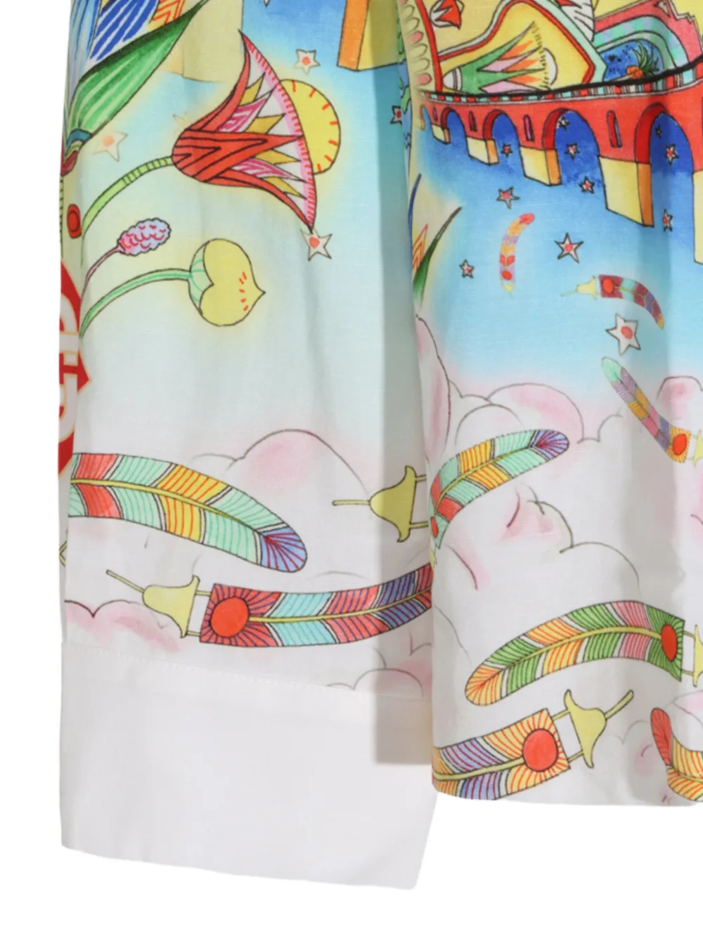 Casablanca Zijden overhemd met print Blauw