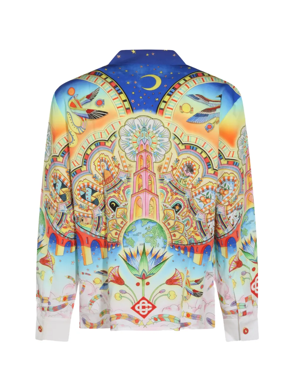Casablanca Zijden overhemd met print Blauw