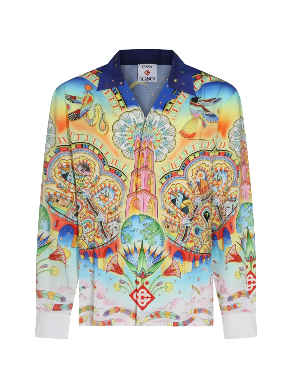 Casablanca graphic-print silk shirt