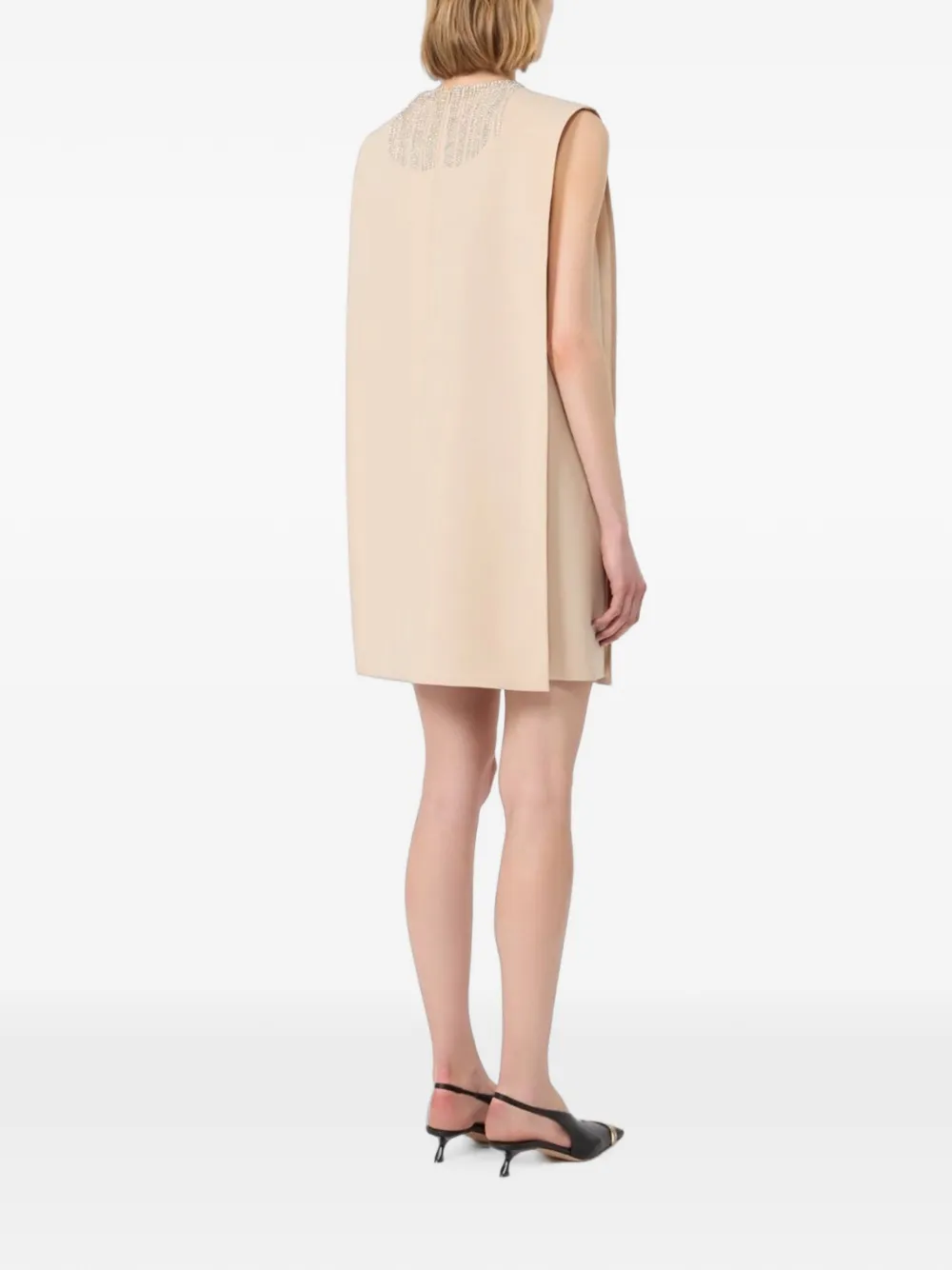 Sportmax Festoso Rhinestone-fringe Mini Dress in Neutrals, view 3