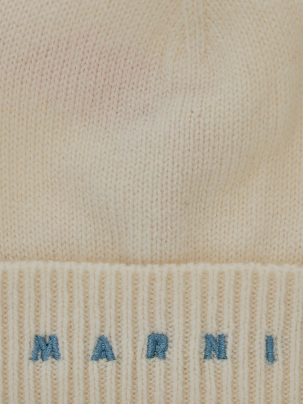 Marni Kids 로고 자수 리브 트리밍 비니