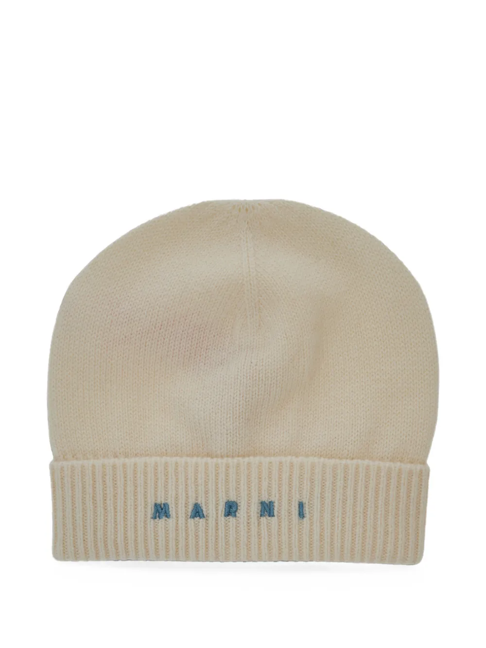 Marni Kids bonnet à logo brodé et finition côtelée - Tons neutres Marni Kids bonnet à logo brodé et finition côtelée - Tons neutres