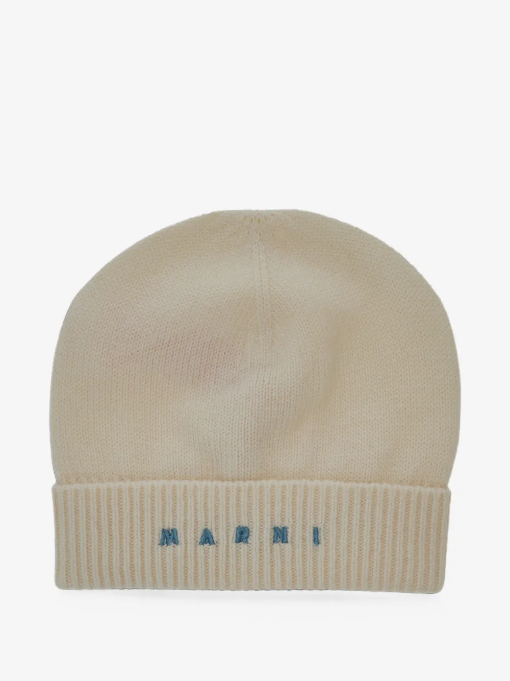 Marni Kids 로고 자수 리브 트리밍 비니