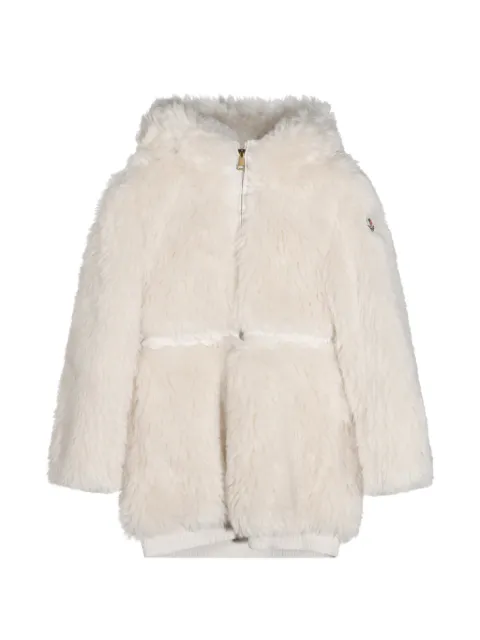 Moncler Enfant Kapuzenjacke aus Faux Fur