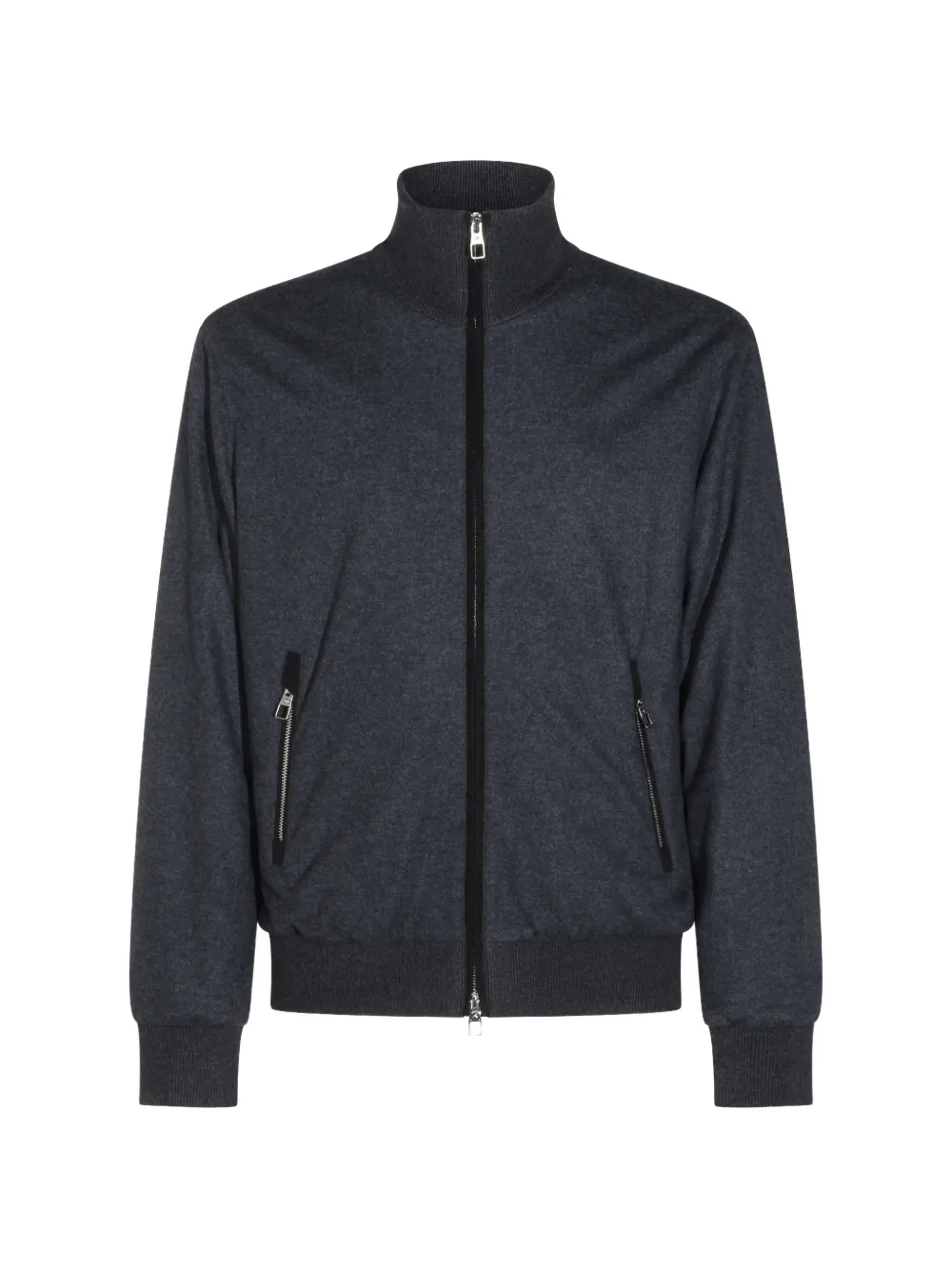 Montecore Ribbed-trim Zip-up Cardigan In Grey