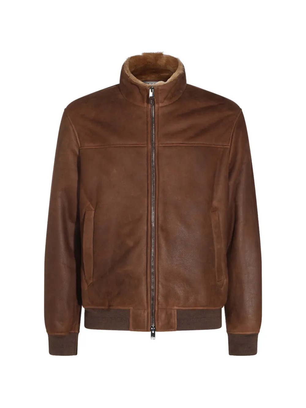 Canali shearling-lined leather jacket