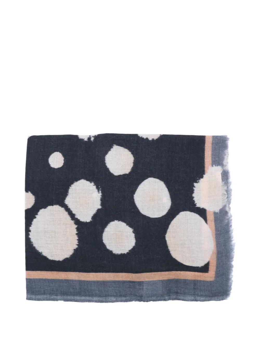 Altea Polka-dot Fringed Scarf In Blue
