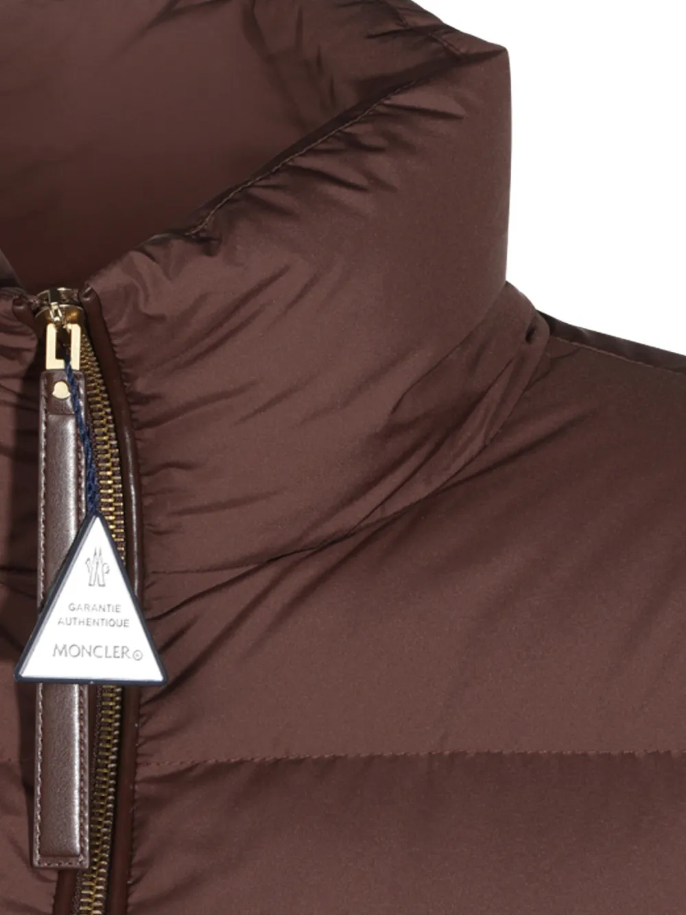 Moncler Vivantesse donsjack met hoge hals Bruin