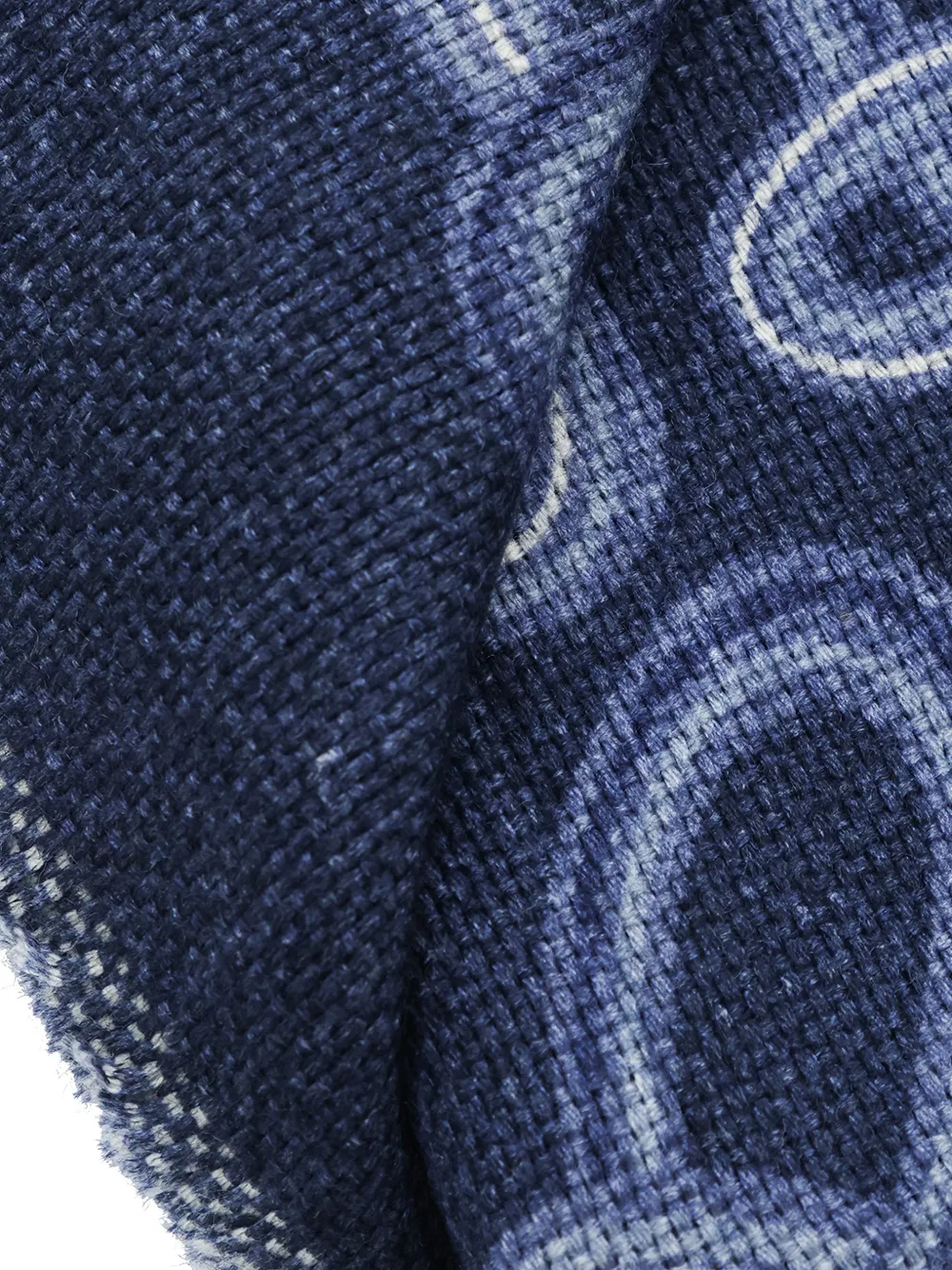 Altea Wollen sjaal met ketting-print Blauw