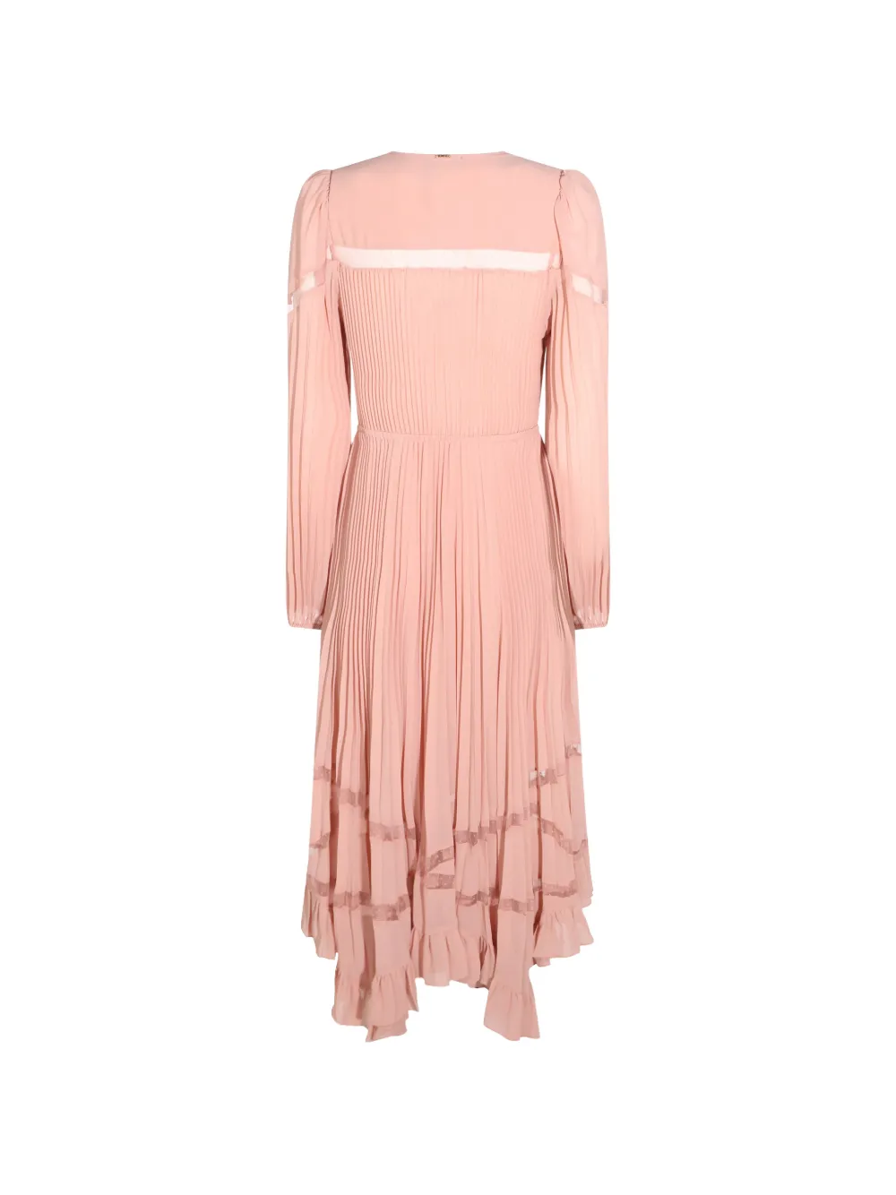 TWINSET Lange georgette jurk met plooien Roze